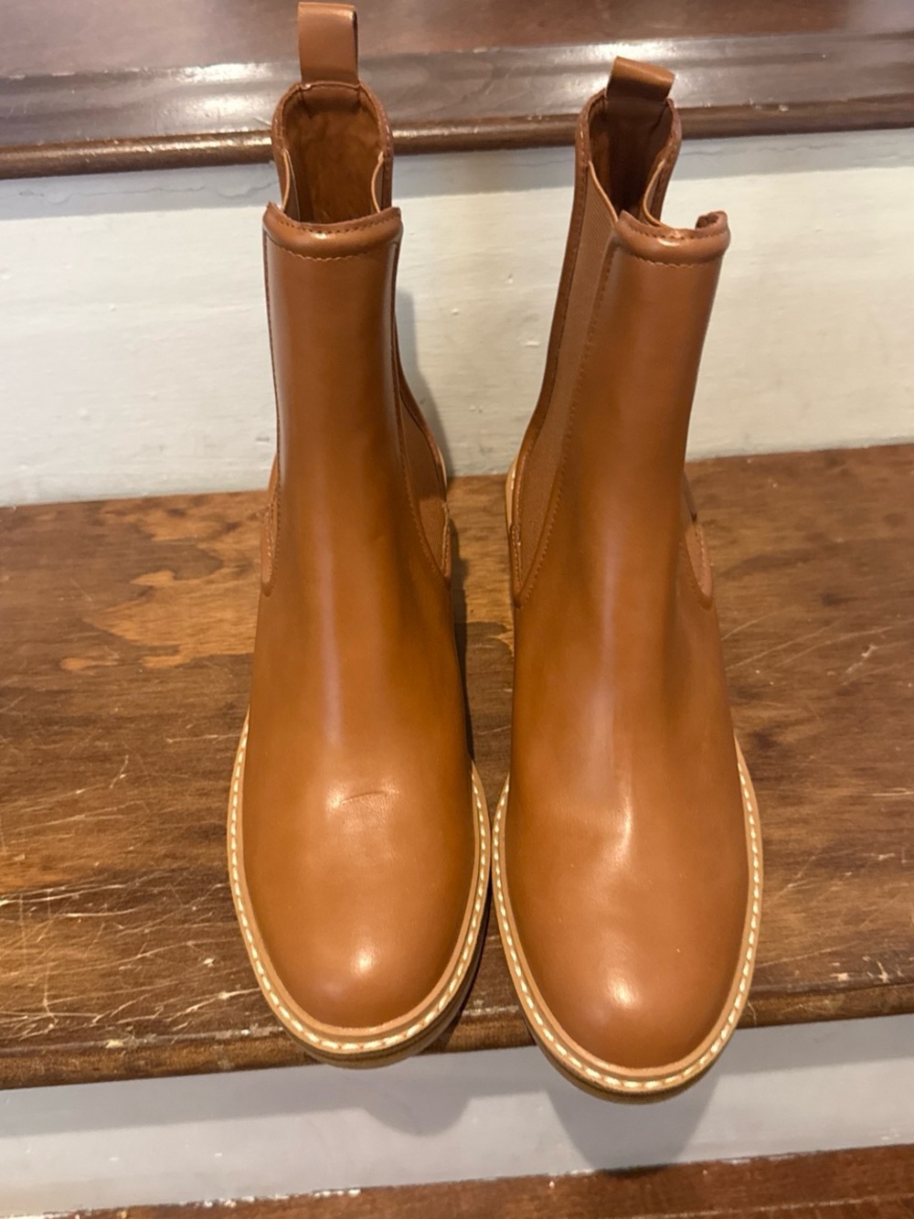 Women's Chelsea Ankle Boots in Cognac Tan Leather